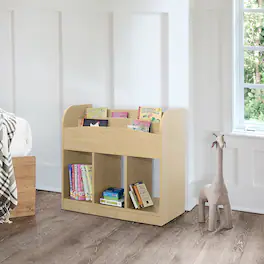 Kings Brand Furniture - – Darby Magazine/Bookshelf with Toy Storage - Natural