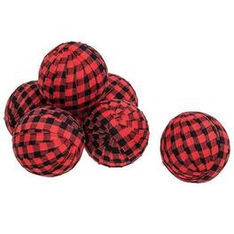 BreeBe - 6/Set - Gingham Check Rag Balls - Red & Black