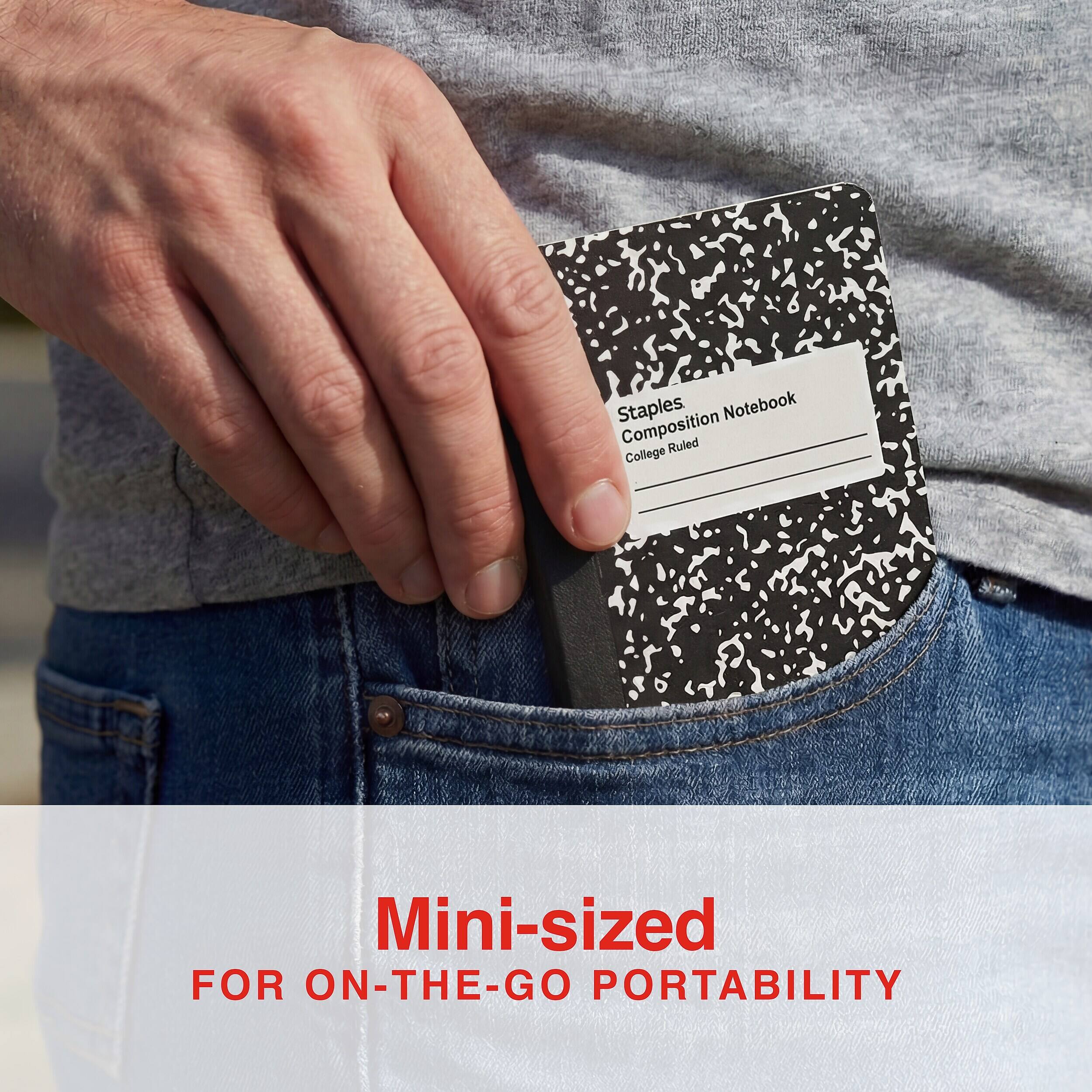 Staples Mini Composition Notebook, 4.5” x 3.25”, College Ruled, 80 ...