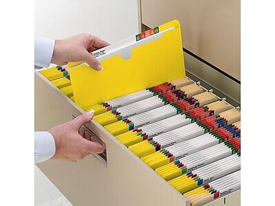Alt View 3. Smead - Smead Reinforced File Jackets, Reinforced Straight Cut Tab, Letter Size, Yellow, 100/Box (75511) - Yellow.