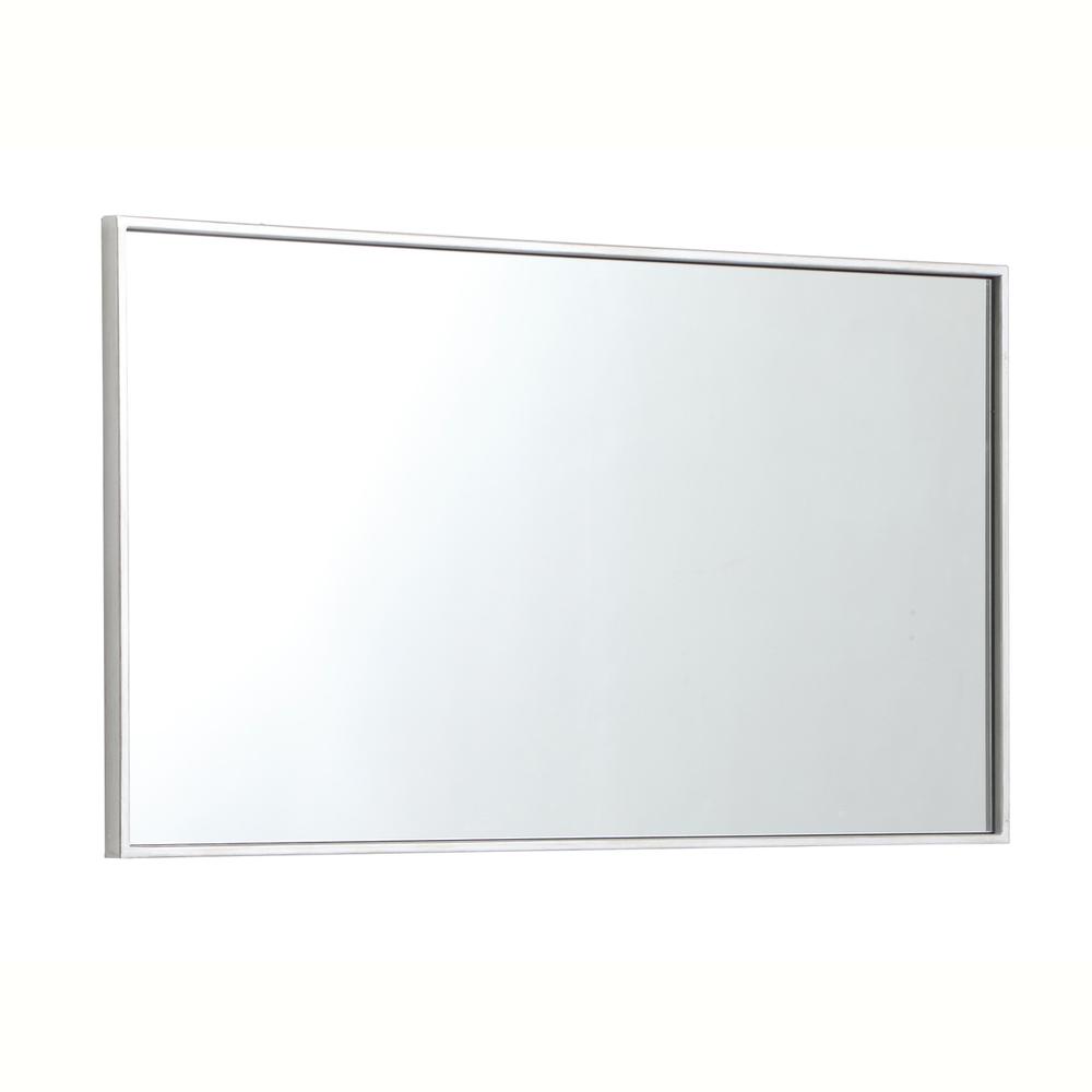 Alt View 2. Elegant Decor - Metal frame rectangle mirror 20 inch in silver - Silver.