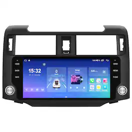 Junsun - 10.33 Inch carplay 4+64GB 8Core Android 15 Car Stereo Radio GPS Navi WIFI RDS BT FM SWC For Toyota 4Runner 2010-2023 - Black