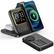 Front. RISOKEYS - 5-in-1 Wireless Charger with Clock - Temperature and Humidity Monitor, Multi-functional, Magnetic Charging Station - Black.