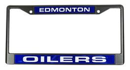 Rico Industries - Edmonton Hockey Oiler's Black Metal Laser Cut License Plate Frame - Multi