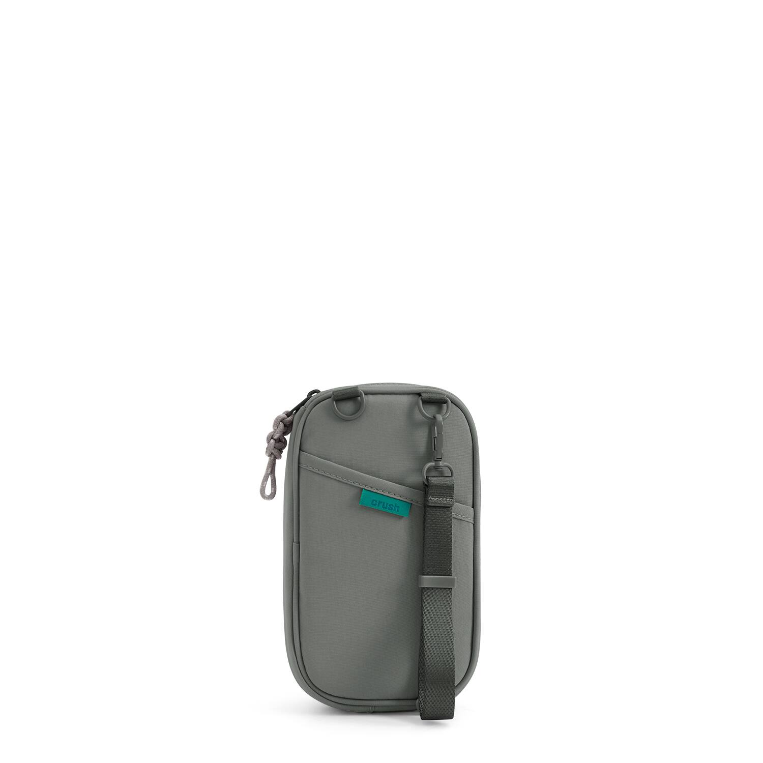 Back. Bagsmart - Crush RFID Passport Holder & Crossbody Bag, Water-Repellent Wallet with Detachable Card Sleeve for Travel & Daily Use - Zinc.