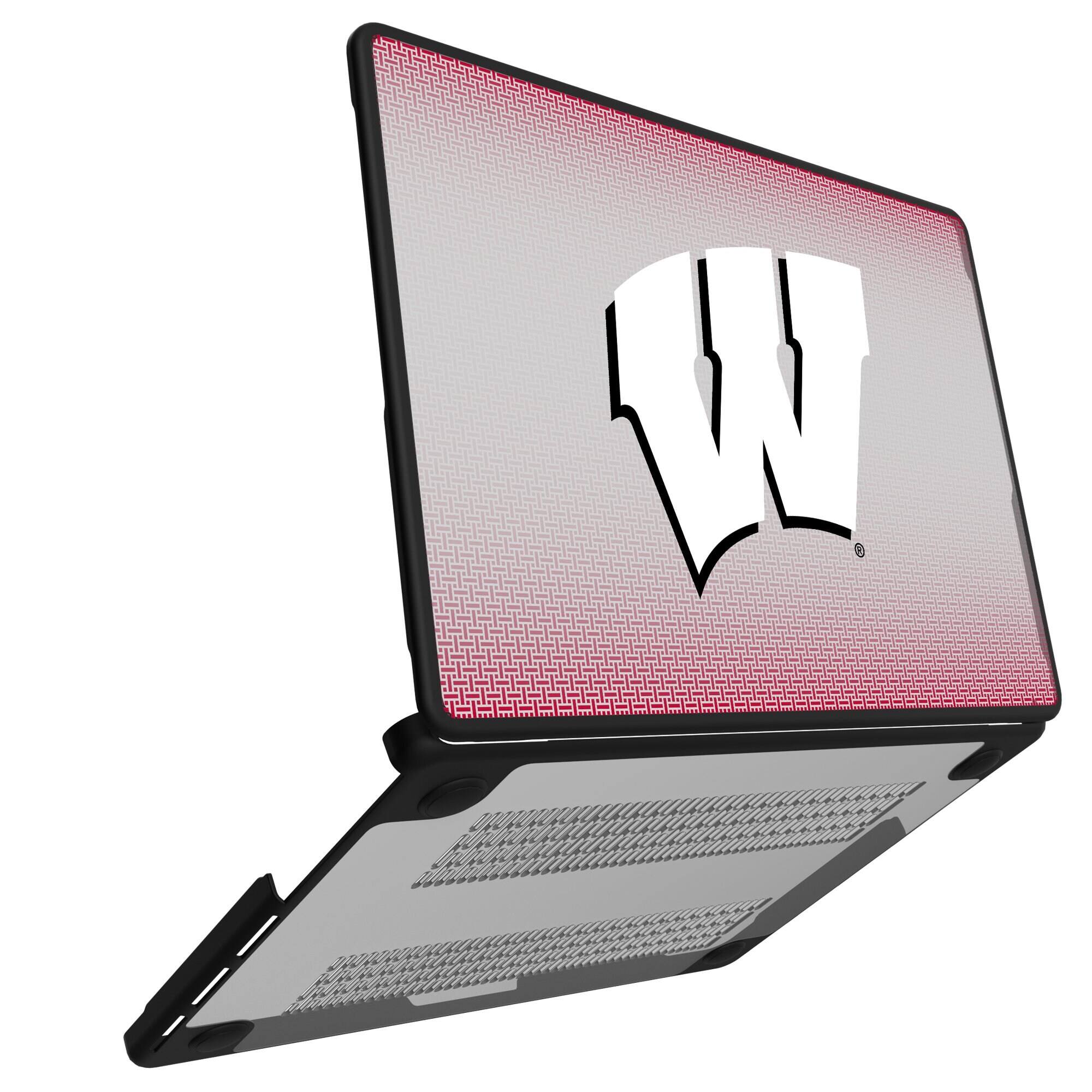 Alt View 1. Keyscaper - Wisconsin Badgers Linen MacBook Case - Pro 13 in - Multicolor.