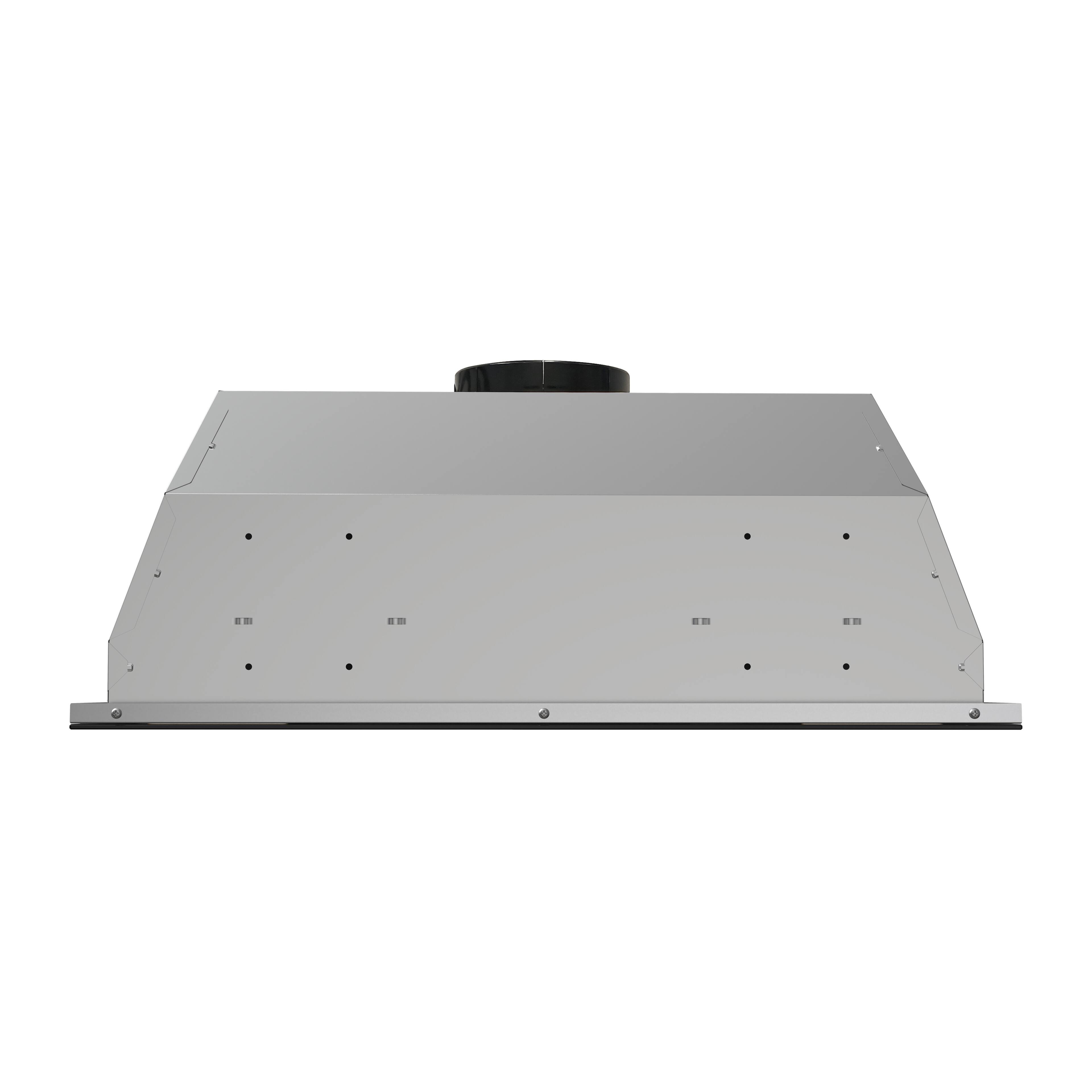 Alt View 4. Streamline - 28 in. Crosa Ducted Insert 350 CFM Range Hood, Mesh Filters, Touchpad Control, LED Lights - Glossy Black.