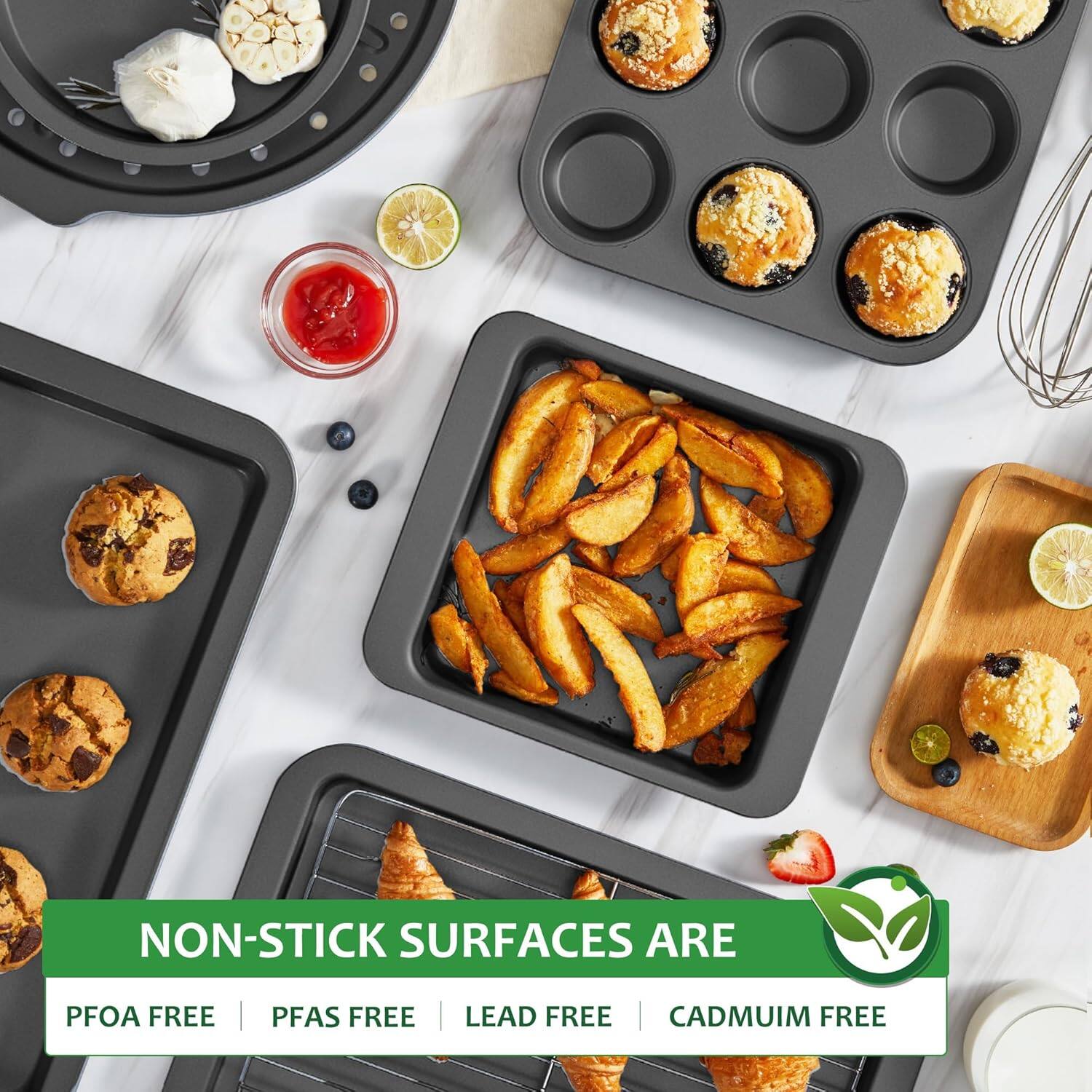 NON-STICK SURFACES ARE  
PFOA FREE | PFAS FREE | LEAD FREE | CADMIUM FREE
