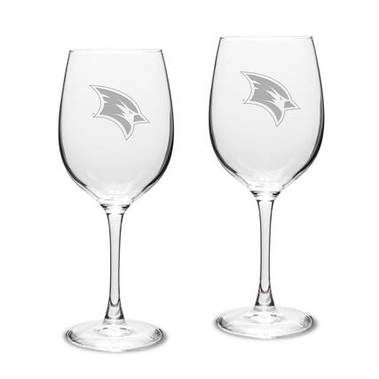 Front. Jardine - Saginaw Valley State Cardinals Two-Piece 16oz. Traditional White Wine Glass Set - Multicolor.