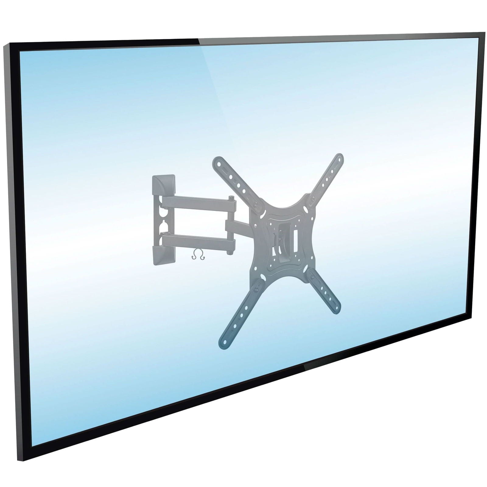 Front. Mount-It! - Full Motion TV Wall Mount for 24–55" Screens, Swivel, Tilt, VESA 400x400, 66lb Capacity - Black.