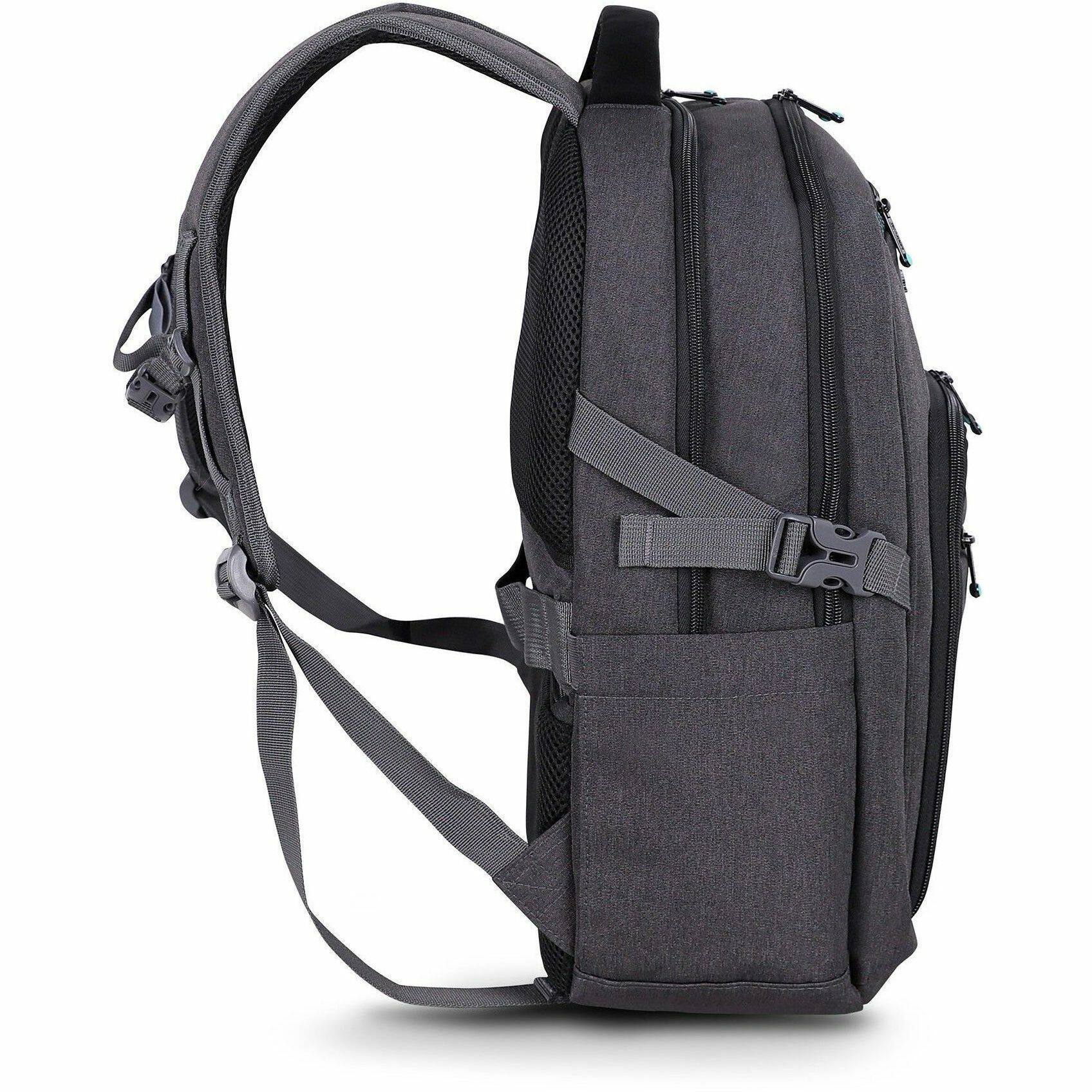 Alt View 7. Urban Factory - Urban Factory HEAVEE GREEN Carrying Case (Backpack) for 10.5" to 14.1" Notebook - Dark Gray - Water Resistant, Shock - Dark Gray.