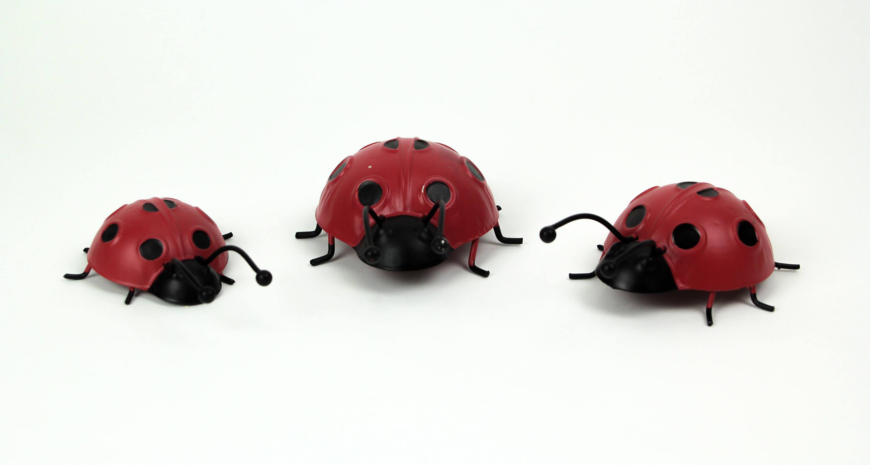 Alt View 2. Things2Die4 - Set of 3 Metal Ladybug Art Sculptures Garden Decor Indoor Outdoor Decorations - Multicolored.