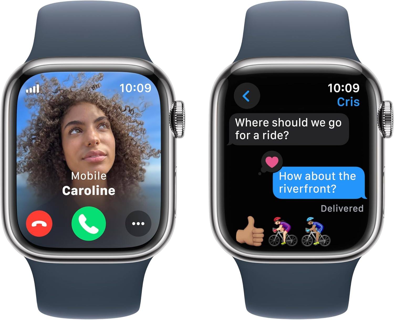 10:09  
Cris  
Where should we go for a ride?  

Mobile Caroline  
How about the riverfront?  
Delivered