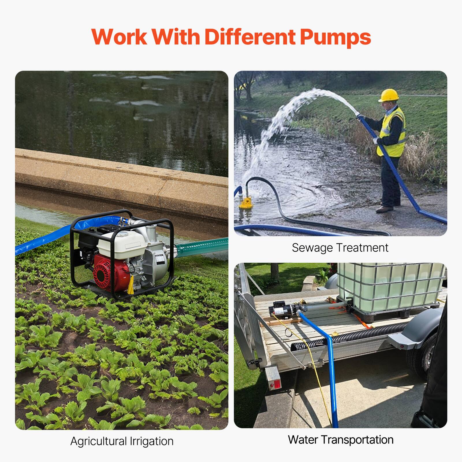 Work With Different Pumps

- Sewage Treatment
- Agricultural Irrigation
- Water Transportation