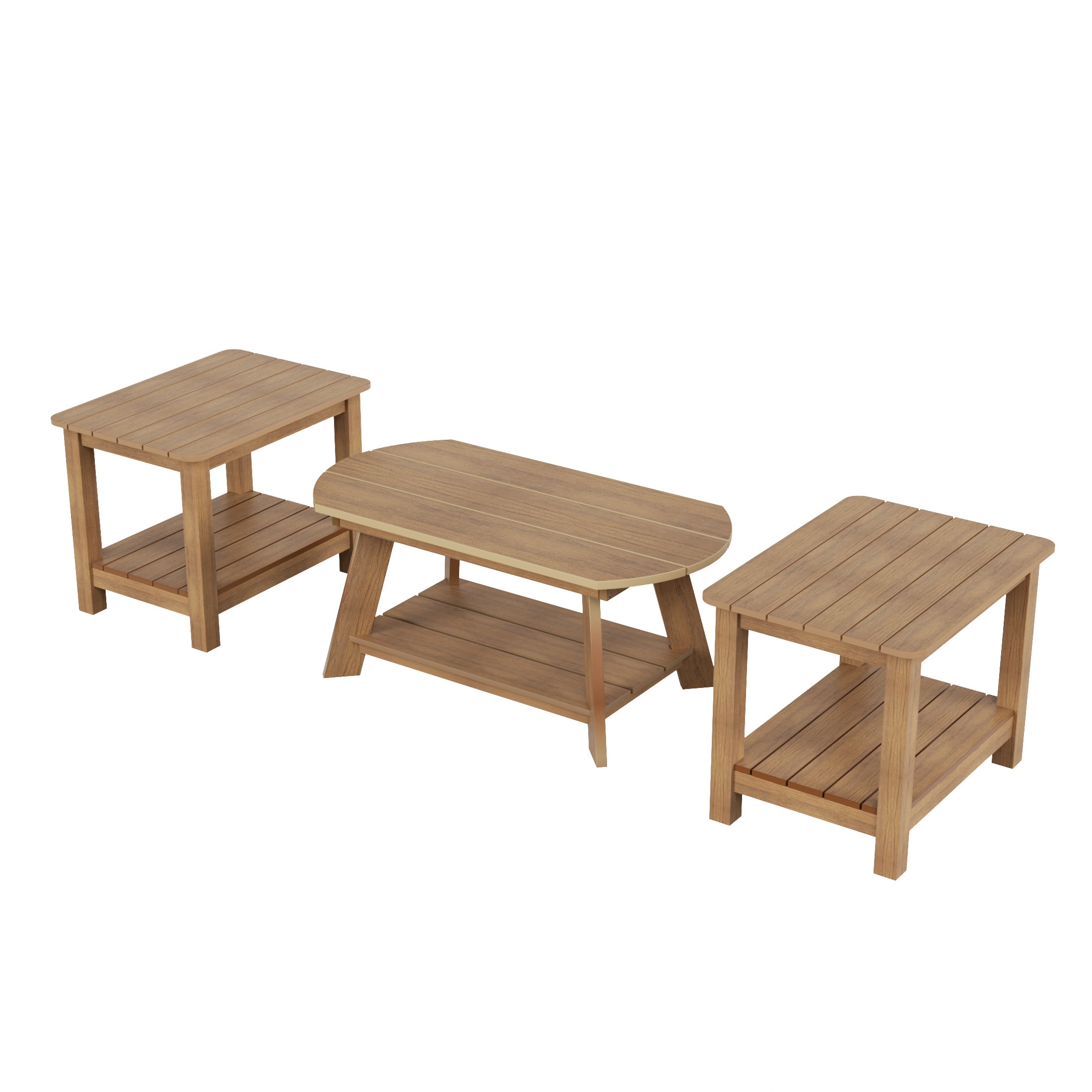 WestinTrends - Tuscany 3-Piece HIPS Outdoor Adirondack Coffee Table and Two Side Table Set - Teak price history on PriceWatchPro