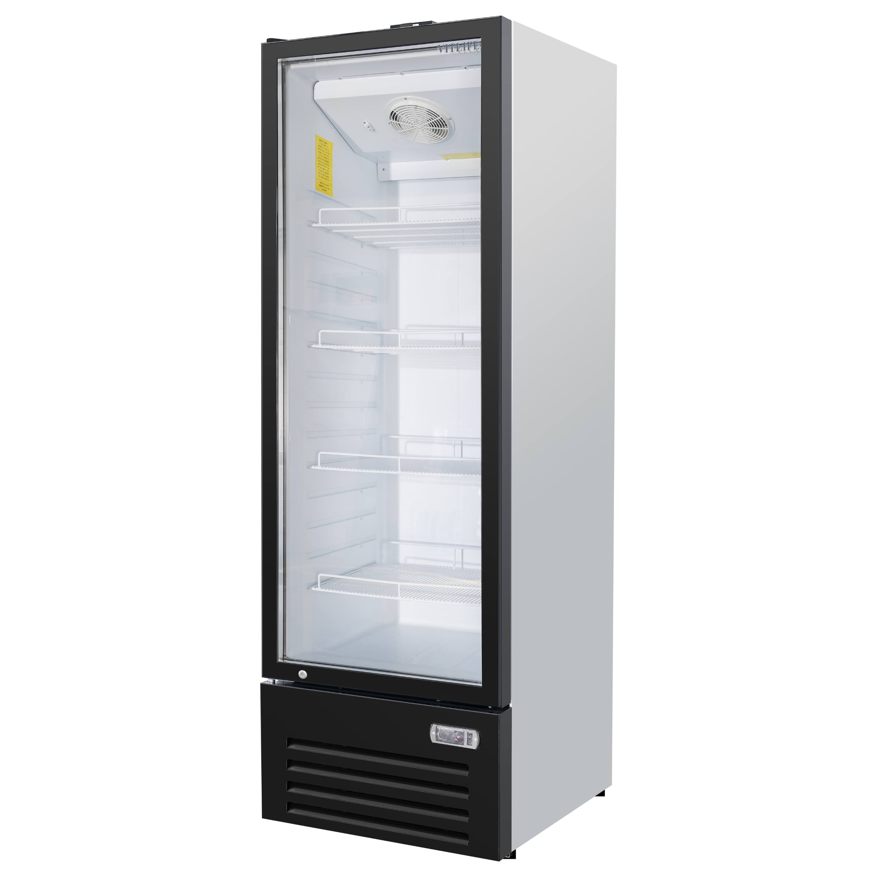 Alt View 1. Equator - Equator Vitlife 12.6 Cu Ft Commercial Glass Door Merchandiser Refrigerator, LED, Adjustable Shelves, Auto Defrost ETL - Black.
