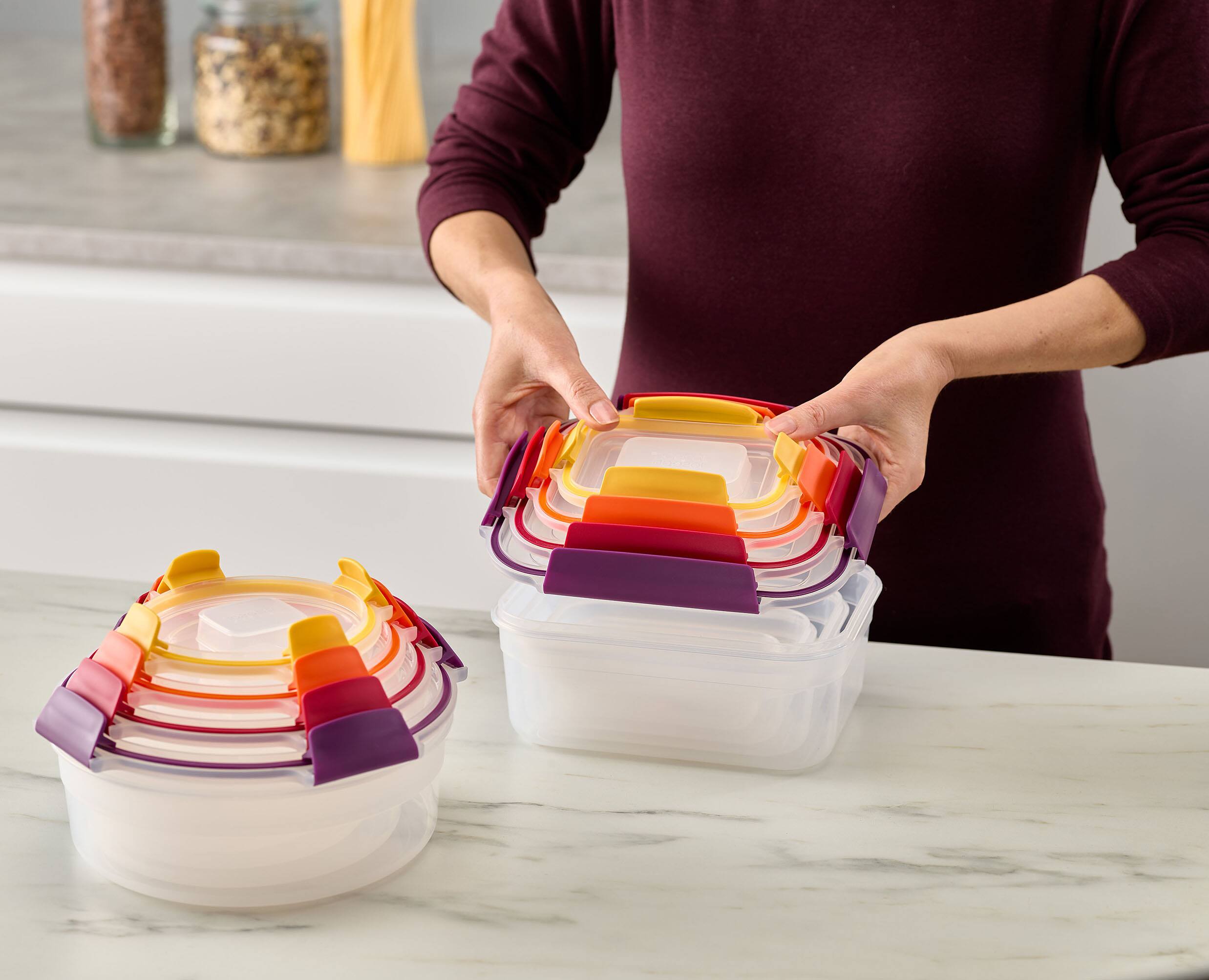 Alt View 4. Joseph Joseph - Nest Lock 16-piece Food Storage Container Set, BPA-free.