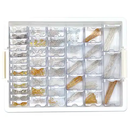 Front. Bead Storage Solutions - Bead Storage Solutions Elizabeth Ward 1,111pc Assorted Jewelry Findings Tray - Multicolor.