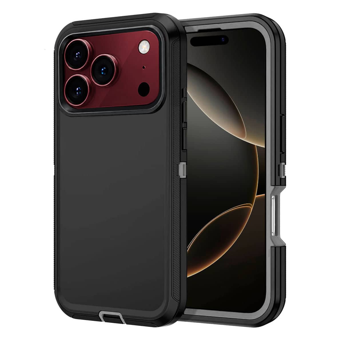 Entronix - Case Compatible with iPhone 18 Pro - Triple-Layer Heavy Duty Protection - Black