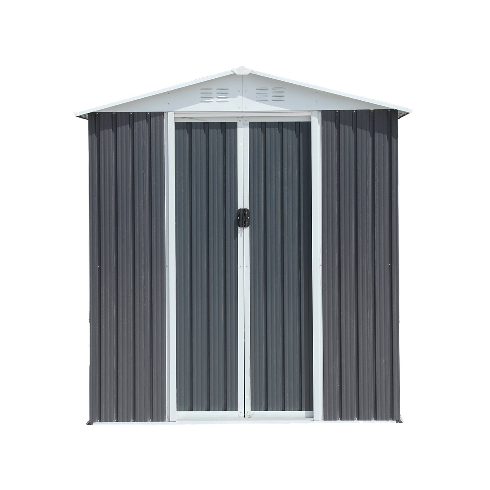 Alt View 3. Loheer - Loheer 6x4 Outdoor Storage Shed Heavy Duty Grey Apex Roof Backyard Garden Tool Shed for Lawn Equipment.