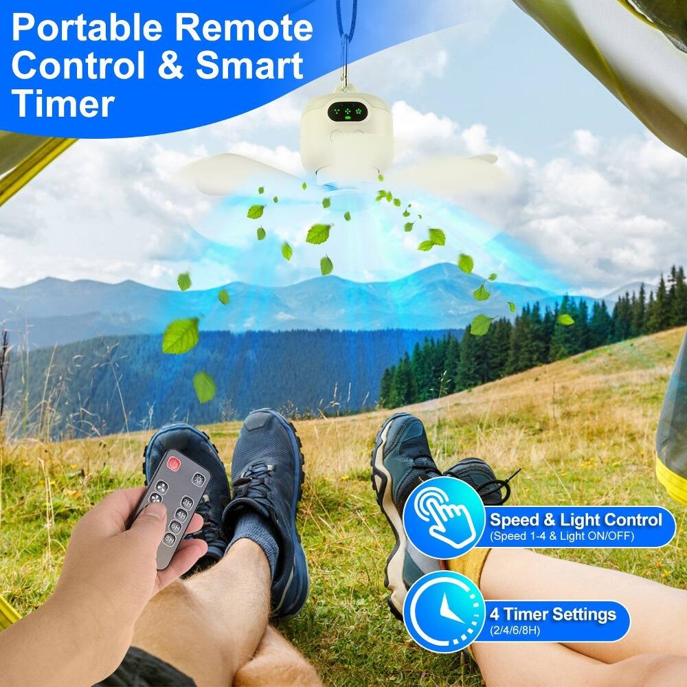 Portable Remote Control & Smart Timer

Speed & Light Control (Speed 1-4 & Light ON/OFF)

4 Timer Settings (2/4/6/8H)