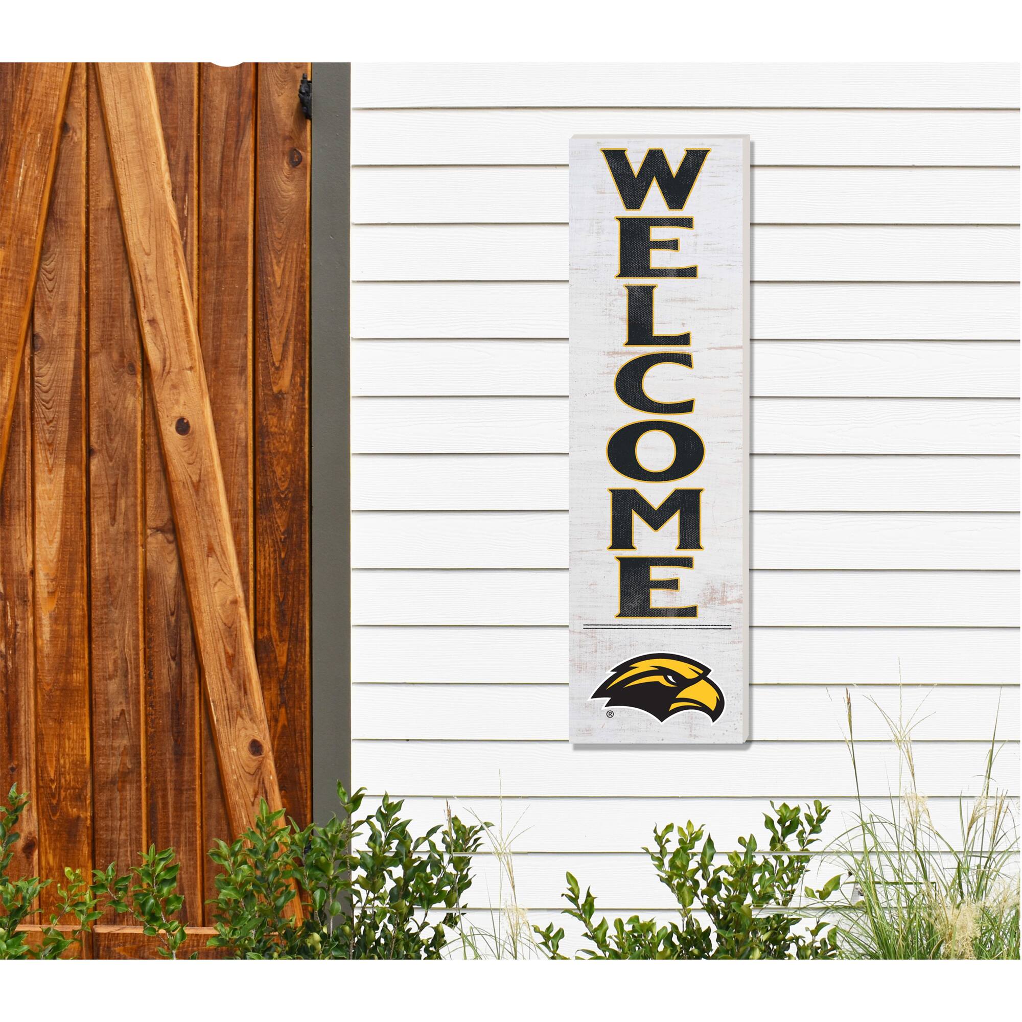 Alt View 1. Jardine - White Southern Miss Golden Eagles 10'' x 35'' Indoor/Outdoor Welcome Sign - White.