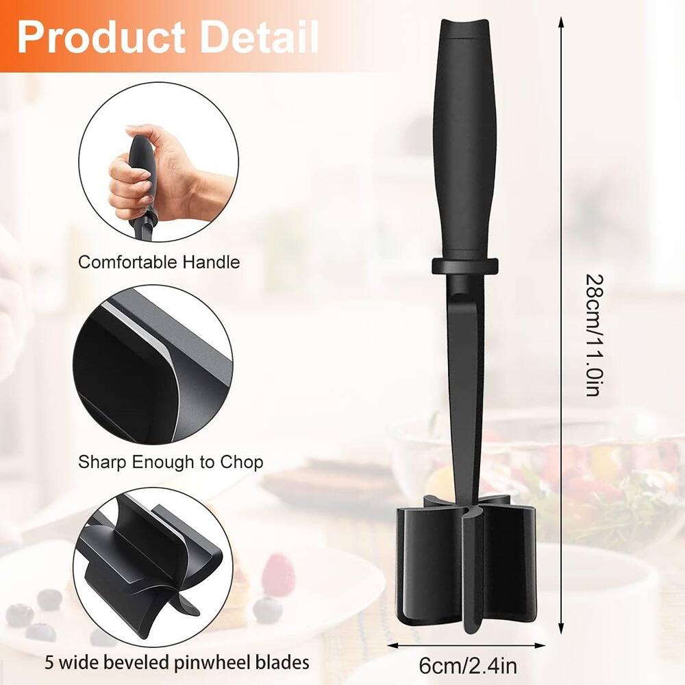 Product Detail

- Comfortable Handle
- Sharp Enough to Chop
- 5 wide beveled pinwheel blades
- 28cm/11.0in
- 6cm/2.4in