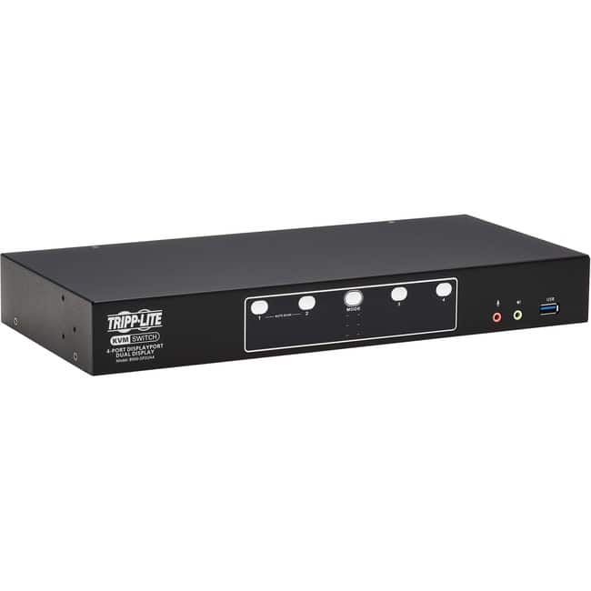 Tripp Lite - by Eaton 4-Port DisplayPort Dual-Display KVM Switch - 4K 60 Hz USB 3.2 Gen 1 HDCP 2.2 USB Sharing - 4 - Unknown