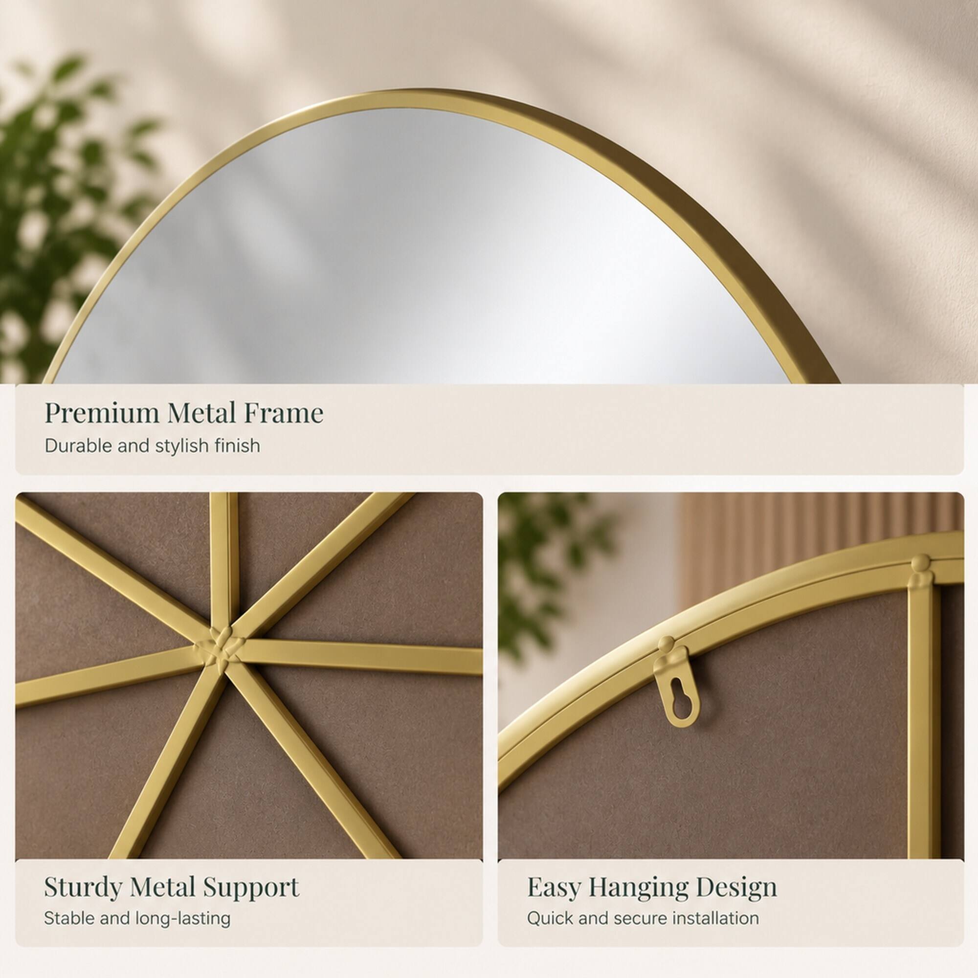 Premium Metal Frame  
Durable and stylish finish

Sturdy Metal Support  
Stable and long-lasting

Easy Hanging Design  
Quick and secure installation