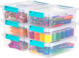 IRIS USA - Plastic Storage Bins Containers with Lids, Sensory Bin, Craft Storage, Craft Organizers and Storage