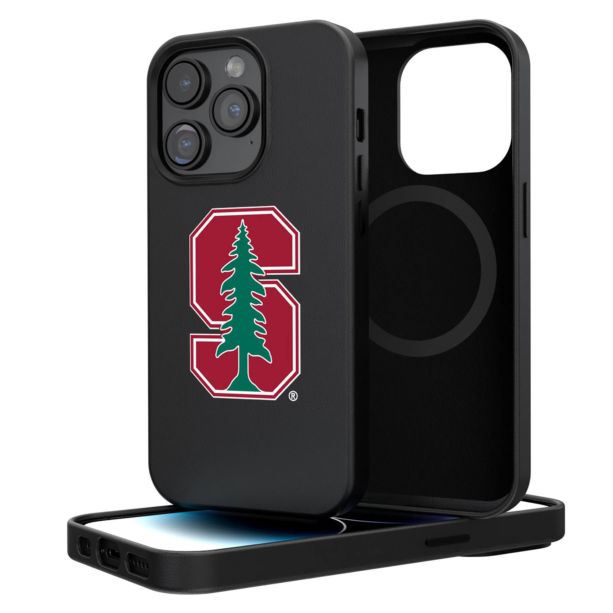 Front. Keyscaper - Stanford Cardinal Primary Logo iPhone Magnetic Bump Case - 15 Pro Max - Black.