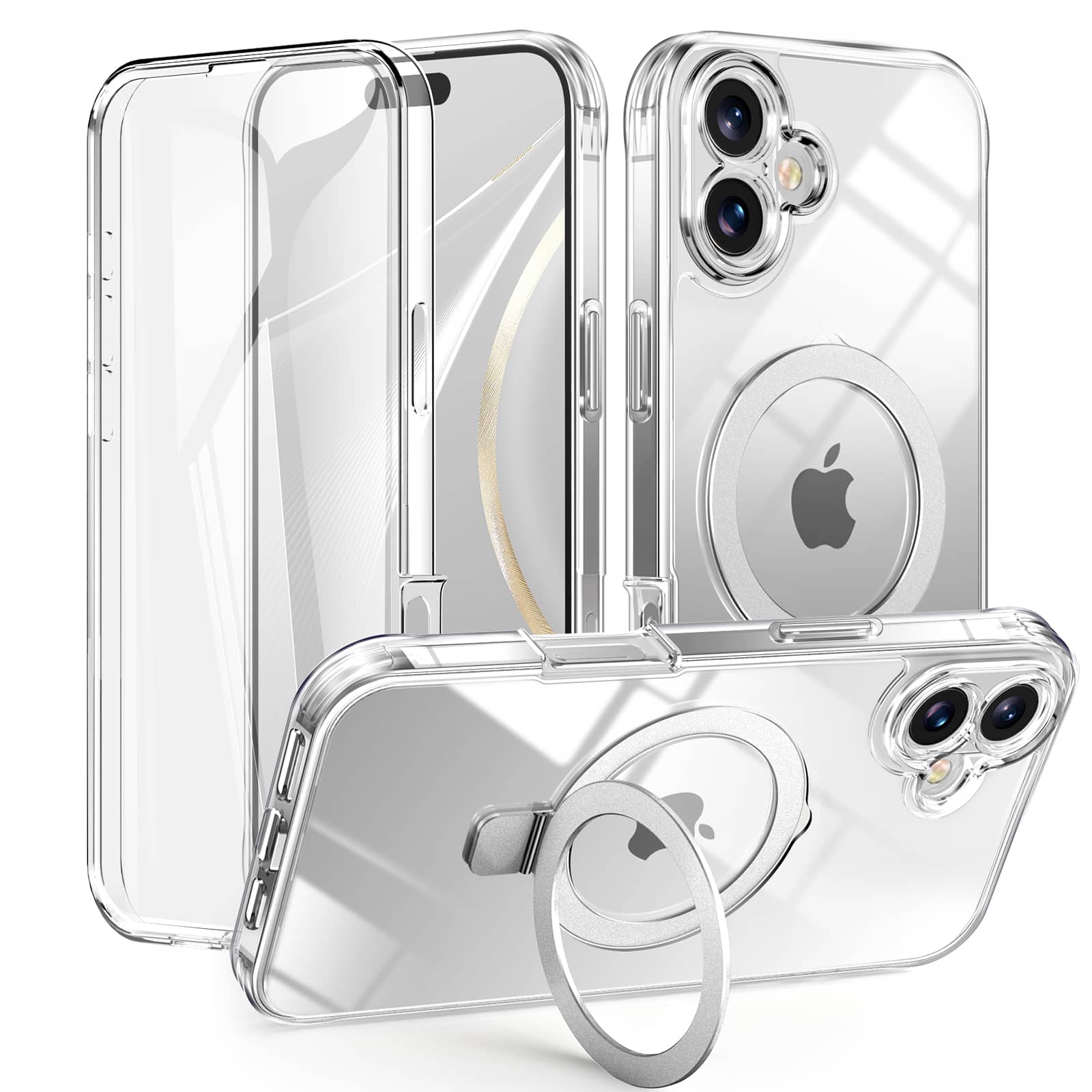 Dteck - Magnetic for iPhone 17 Case with Screen Protector, Matte Back Shockproof Full Body Phone Cover - Clear price history on PriceWatchPro