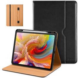 DTTO - Case for iPad Pro 13 Inch M5/M4,Premium Leather Business Folio Stand Cover with Pencil Holder, Auto Wake/Sleep - Black
