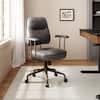 Front. Eureka Ergonomic - Office Chair Leather with Lumbar Support Mid Back Cushion Height Adjustable - Grey.