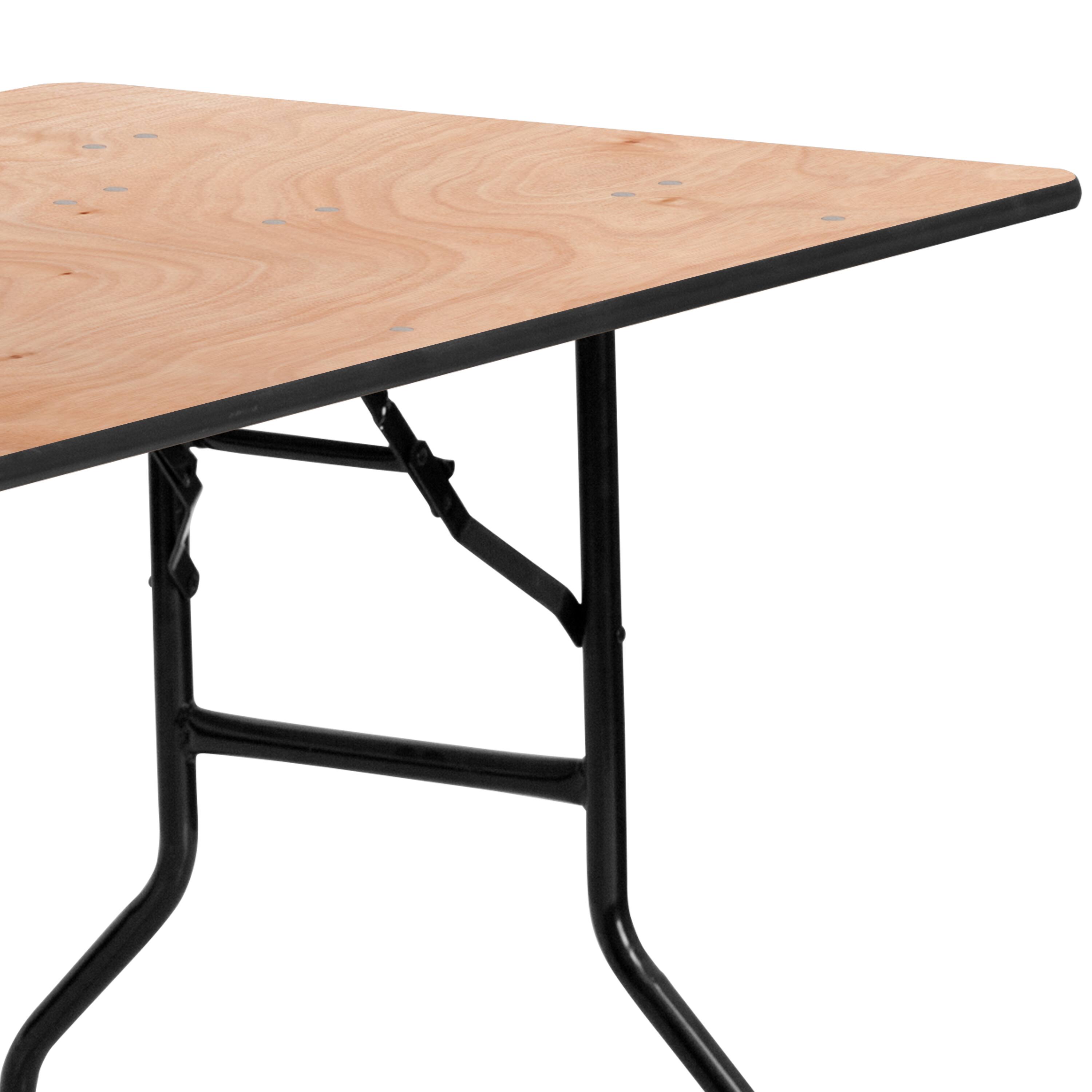 Alt View 16. Alamont Home - 5-Foot Rectangular Wood Folding Banquet Table with Clear Coated Finished Top - Natural.