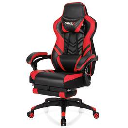 Gymax - Office Computer Desk Chair Gaming Chair Adjustable Swivel w/Footrest - Red