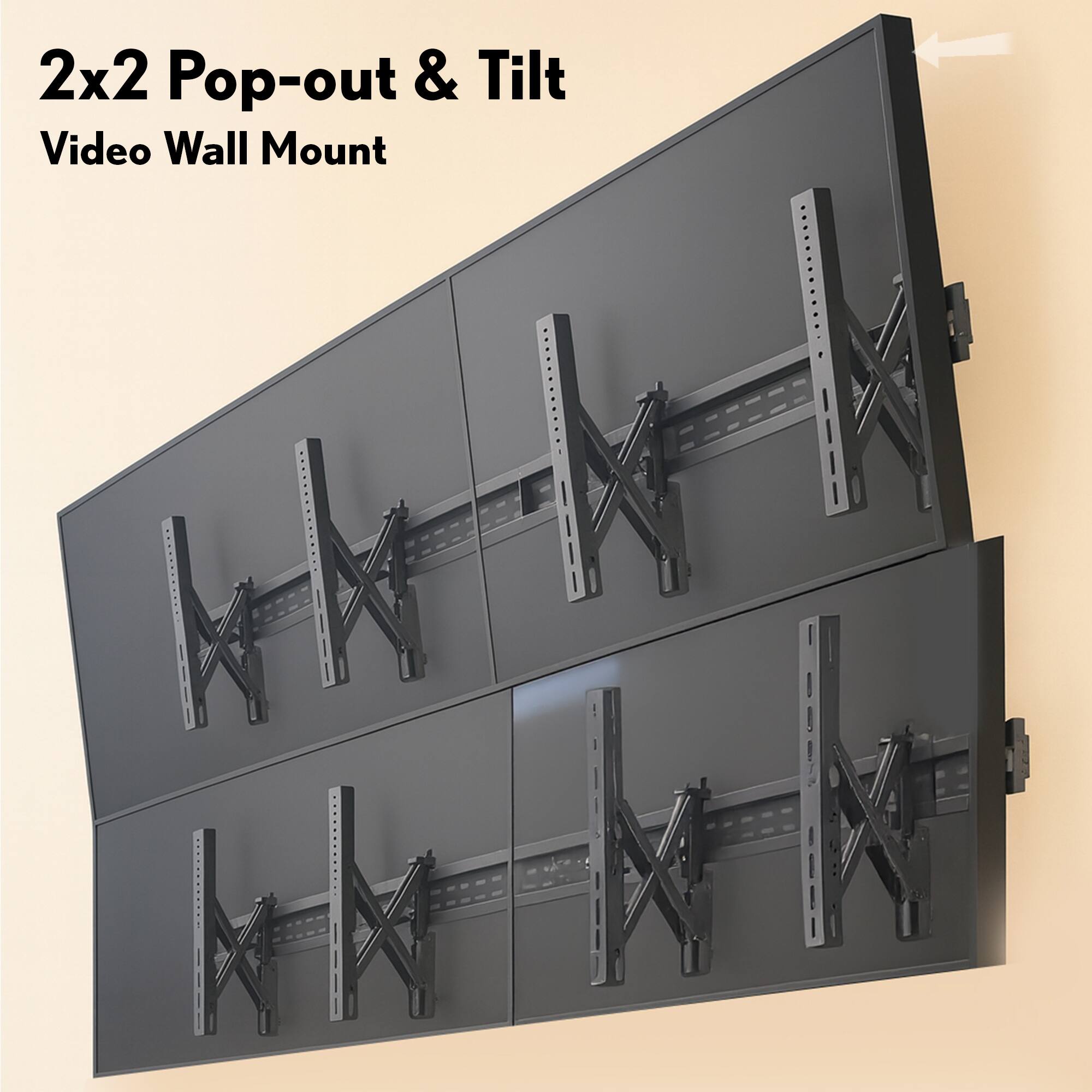 2x2 Pop-out & Tilt Video Wall Mount