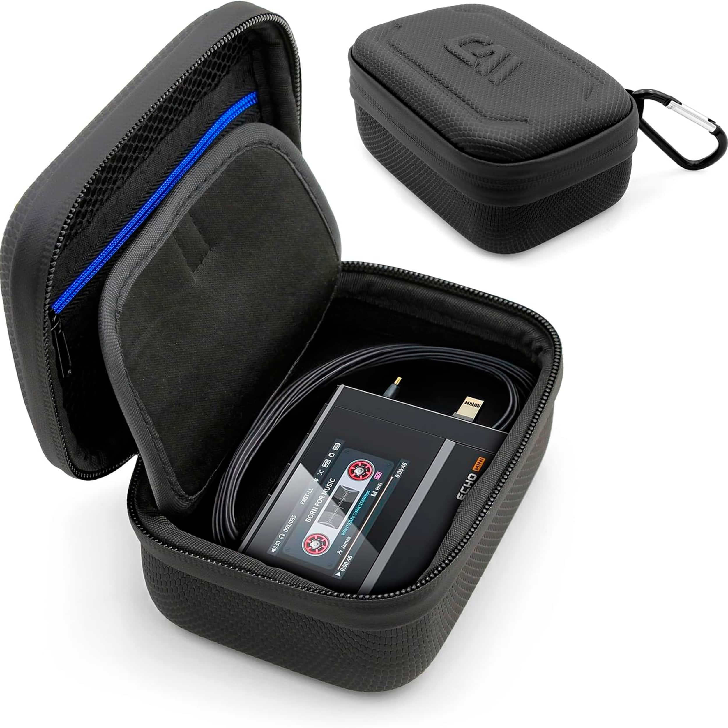 CASEMATIX - Travel Case for SnowSky Echo Mini Digital Audio Player and FiiO DAP Music Player, Charging Cable & Earbuds - Case Only