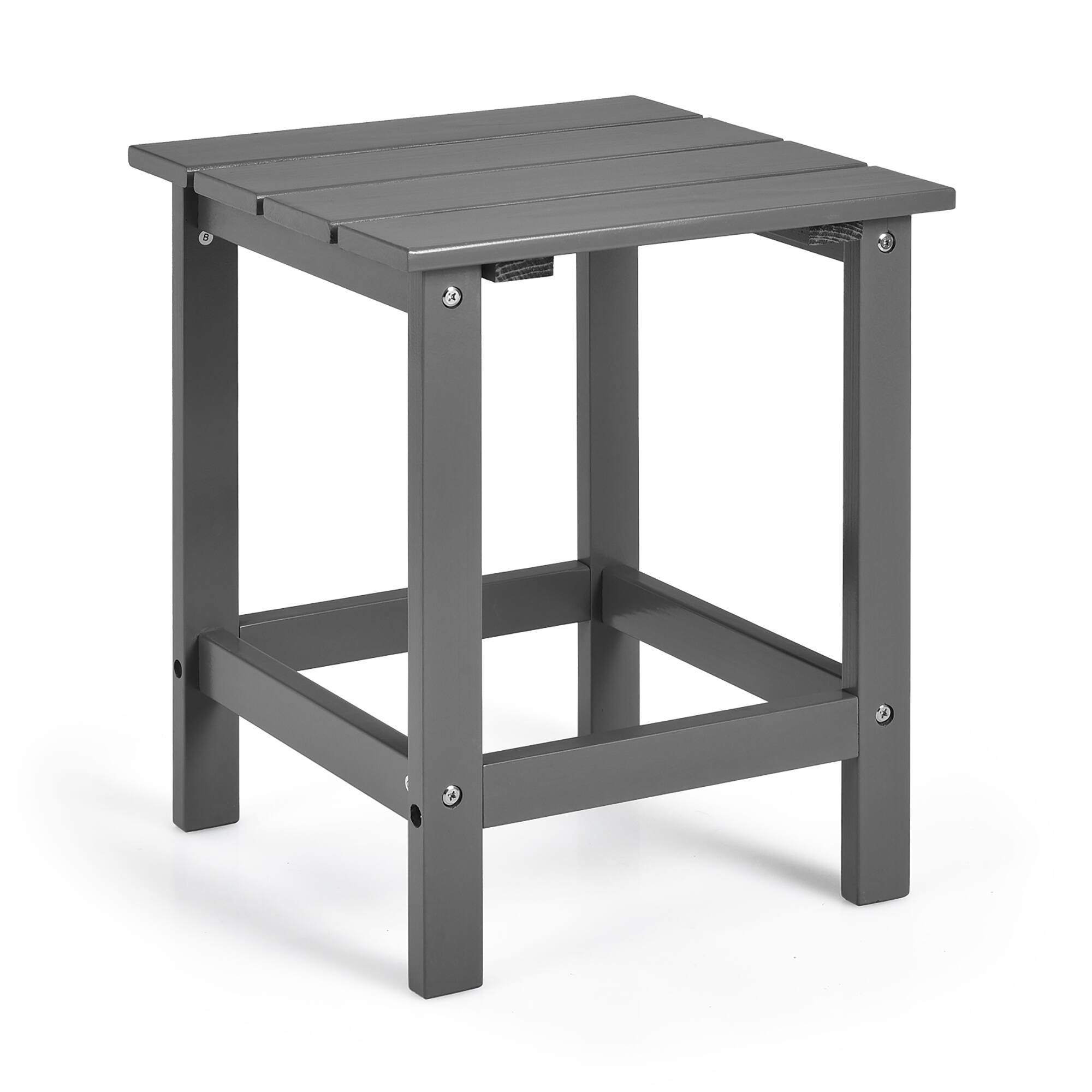 Alt View 9. Costway - Costway Patio 15" End Side Coffee Table Square Wooden Slat Garden Deck - Gray.