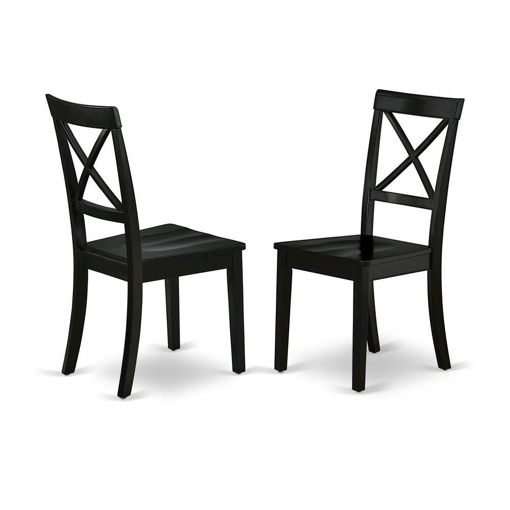 Front. FurniFact - Black Dining Chair - Brown.