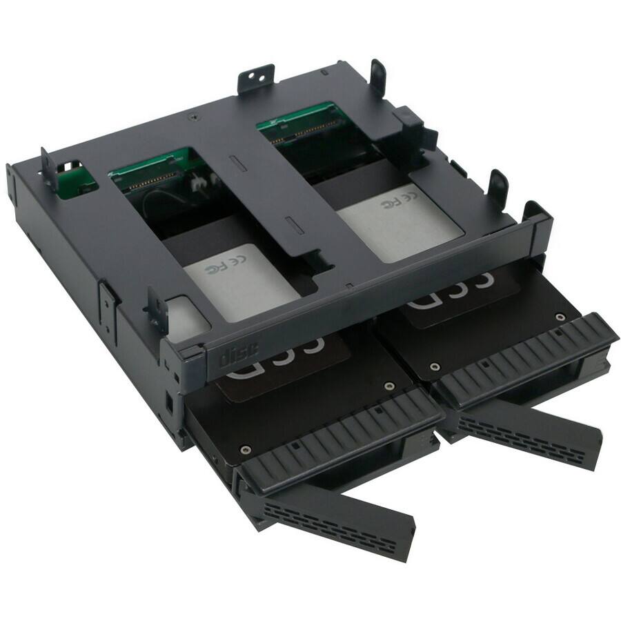 Alt View 2. Icy Dock - Icy Dock ExpressCage MB732SPO-B Drive Enclosure for 5.25" - Serial ATA/600 Host Interface Internal - Black - 2 x HDD.