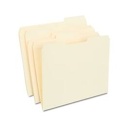 Staples - 30% Recycled Reinforced File Folders, 1/3-Cut Tab, Letter Size, 100/Box - Manila