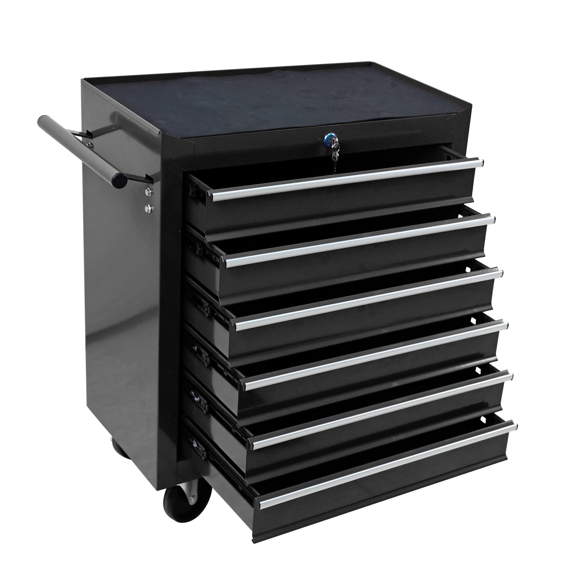 Alt View 1. APRILSOUL - 6 Drawer Tool Box with Wheels Heavy Duty Industrial Service Cart Storage Organizer - Black.
