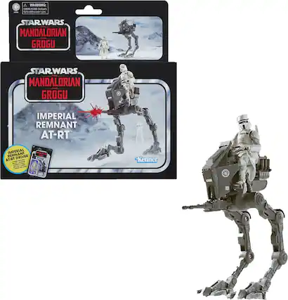 A WARNING: CHOKING HAZARD - Small parts. Not for children under 3 years.
STAR WARS
THE MANDALORIAN AND GROGU
IMPERIAL REMNANT AT-RT
IMPERIAL REMNANT AT-RT DRIVER
Kenner