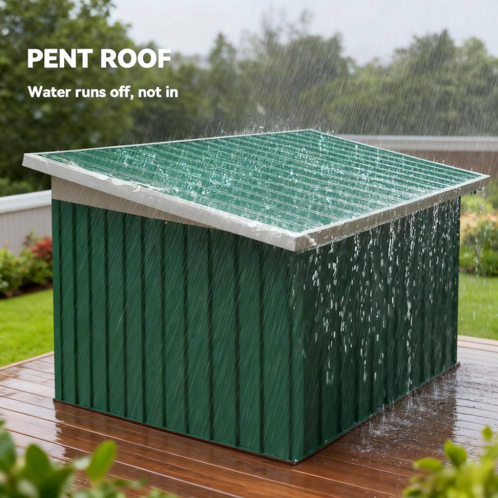 Left. TinyHomie - Garden Storage Shed Metal Outdoor Storage Shed Tool House with Double Lockable Doors.