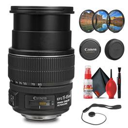 Canon - EF-S 15-85mm f/3.5-5.6 IS USM Lens w Filter Kit + Cleaning Kit + More (International Version)