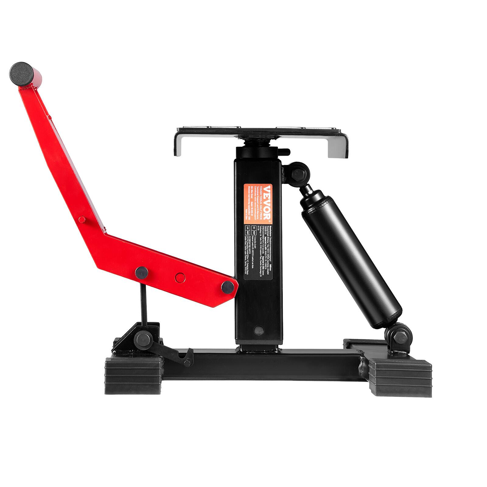 Alt View 5. VEVOR - Dirt Bike Lift Stand, Motorcycle Jack Lift Stand 1200lbs Capacity and Hydraulic Lift Operation - Black;Red.