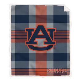 Pegasus - Auburn Tigers 60- x 70- Plaid Steel Ultra Cozy Sherpa Blanket - Multicolor