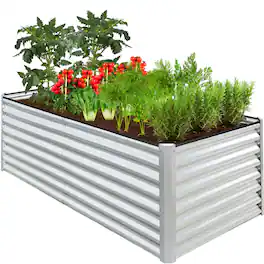 Best Choice Products - 6x3x2ft Outdoor Metal Raised Garden Bed for Vegetables Flowers Herbs - Galvanized