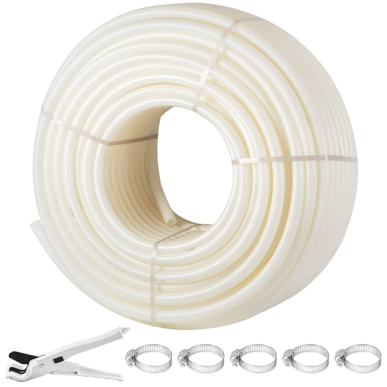 Front. VEVOR - PEX Pipe, 1 Inch x 500 FT PEX Tubing, Non Oxygen Barrier White PEX-B Pipe, Flexible PEX Water Line for RV Sewer Hose - White.
